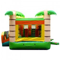 inflatable bounce house with slide kids dual lane tropical image4 1684520957 Tropical Bounce House and Double Slide Combo