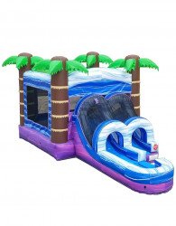 Tropical Water Slide Bounce House Combo